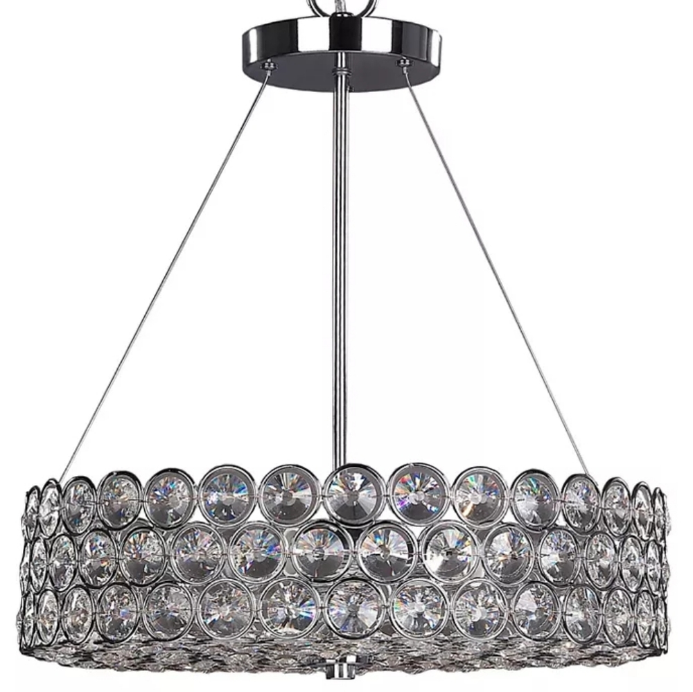 CANARM Alice 3-Light Chandelier Chrome with Crysta